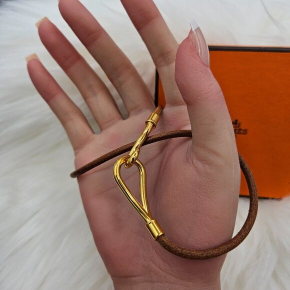 Hermès Brown Leather Hook Bracelet - Picture 11 of 15